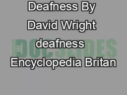 Deafness By David Wright deafness  Encyclopedia Britan