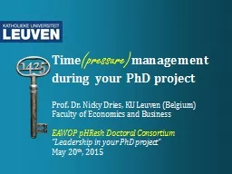 Time (pressure) management during your PhD project