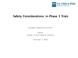 Safety Considerations in Phase 1 Trials