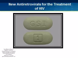 New  Antiretrovirals  for the Treatment