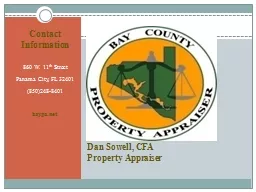 Dan Sowell, CFA  Property Appraiser