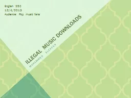 Illegal Music Downloads Mohammed