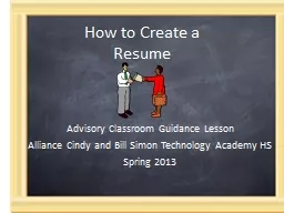 How to Create a  Resume Advisory Classroom Guidance Lesson