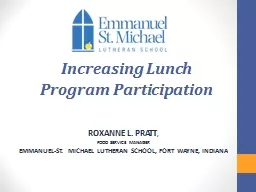 Increasing Lunch  Program Participation