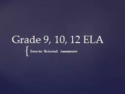 Grade 9, 10, 12 ELA Smarter Balanced Assessment