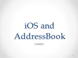 iOS  and  AddressBook CS4521