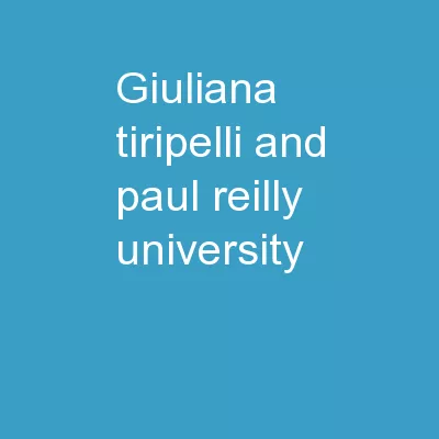 Giuliana  Tiripelli and Paul Reilly, University