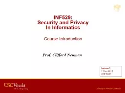 INF529:  Security and Privacy