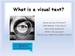 What is a visual text?  Where do you find them?