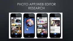 Photo App/Web editor Research