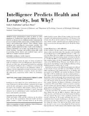 Intelligence Predicts Health and Longevity but Why Lin