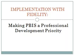 Making PBIS a Professional Development Priority