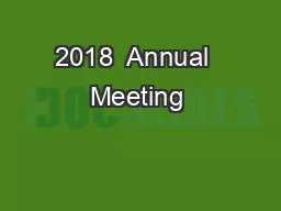 2018  Annual  Meeting & Conference