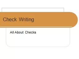 Check Writing All About Checks