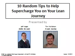 10 Random Tips to Help Supercharge You on Your Lean Journey