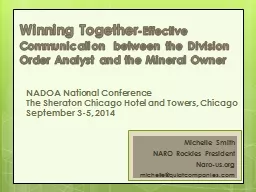 Winning Together -Effective Communication between the Division Order Analyst and the Mineral