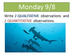 Monday 9/8 Write  2 QUALITATIVE