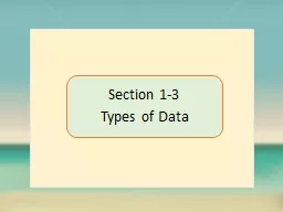 Section 1-3   Types of Data