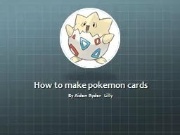 How to make  pokemon  cards