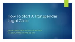 How  To Start A Transgender Legal