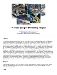 Western Juniper Debarking Project Scott Leavengood  Or