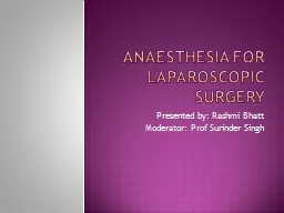 Anaesthesia  for laparoscopic surgery