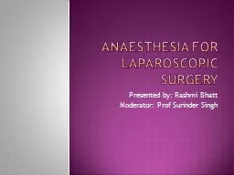 PPT-Anaesthesia for laparoscopic surgery