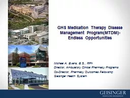 GHS  Medication Therapy Disease Management