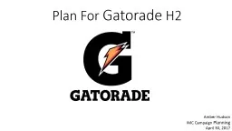 Plan For  Gatorade  H2 Amber Hudson