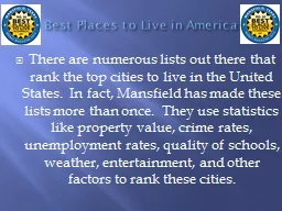 Best Places to Live in America