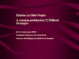 Diabetes in Older People