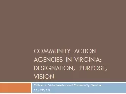 Community Action Agencies in Virginia: Designation, Purpose, Vision