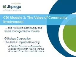CDI Module 3: The Value of Community Involvement