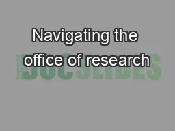 Navigating the office of research