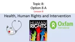 Topic 8: Option 8 A Lesson 8