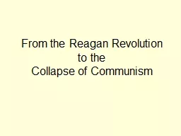 From the Reagan Revolution to the