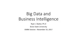 Big Data and  Business Intelligence
