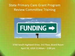 State Primary Care Grant Program