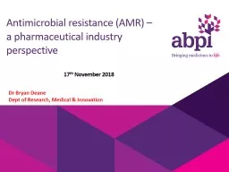 Antimicrobial resistance (AMR) –