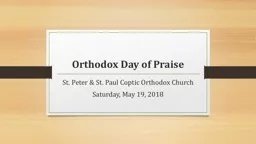 Orthodox Day of Praise St. Peter & St. Paul Coptic Orthodox Church