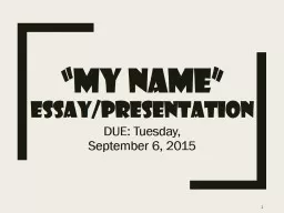 “My Name”  Essay/Presentation