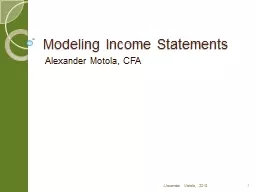 Modeling  Income Statements
