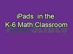 iPads  in the K-6 Math Classroom