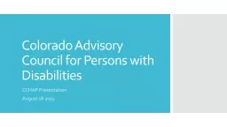 Colorado Advisory Council for Persons with Disabilities