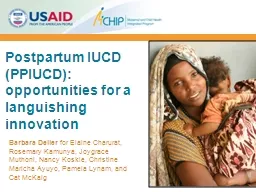 Postpartum IUCD (PPIUCD): opportunities for a languishing innovation