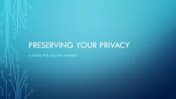 Preserving your privacy A guide for military families