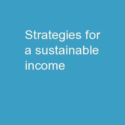 Strategies for a sustainable income