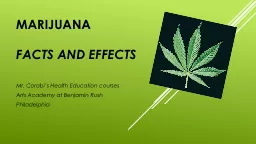 Marijuana Facts and Effects
