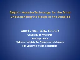 Gaps  in AssistiveTechnology for the Blind: Understanding the Needs of the Disabled