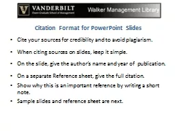 Citation Format for PowerPoint Slides